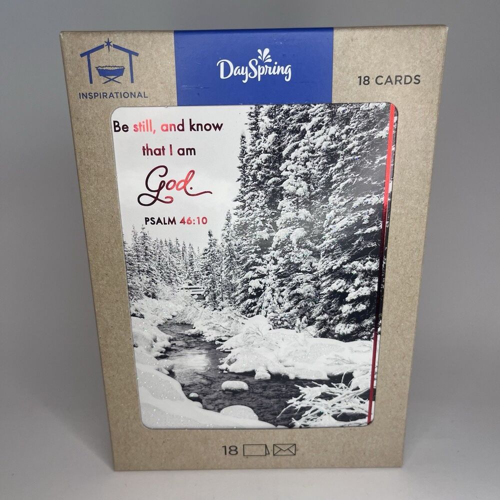 DaySpring Psalm 46:10 Be Still Inspirational Christmas Cards 18 Count New